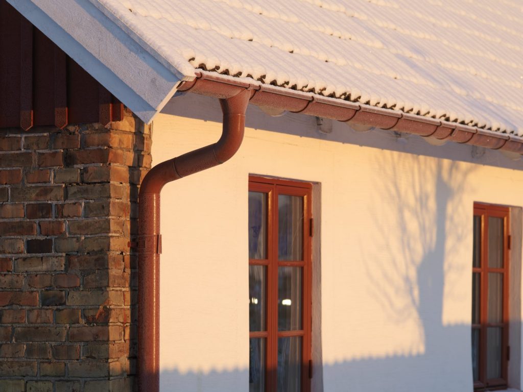 Red Lindab Guttering