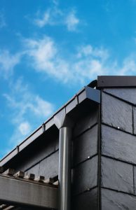 Dark grey Lindab gutter 2